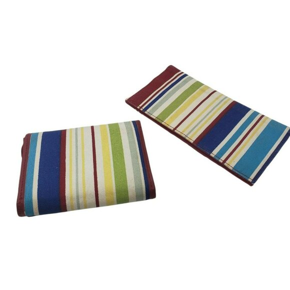 Longaberger Homestead Summertime Striped Sunny Day Checkbook Wallet Set USA Red - Picture 3 of 12